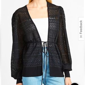 Express Belted Open Stitch Cardigan